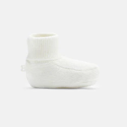 Chausson maille tricot blanc naissance