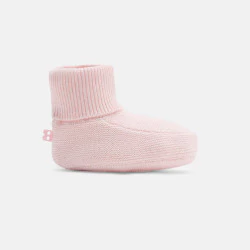 Chausson maille tricot rose naissance
