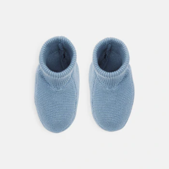 حذاء خفيف محبوك من التريكو باللون الأزرق سهل الارتداء لحديث الولادة