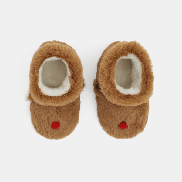 Chaussons fausse fourrure rennes