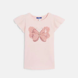 T-shirt motif papillon rose...