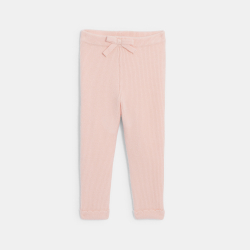 Legging maille tricot rose bébé fille