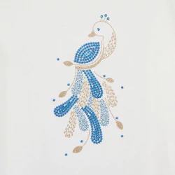 T-shirt motif paon blanc Fille
