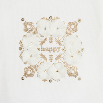 T-shirt illustration brillante blanc bébé fille