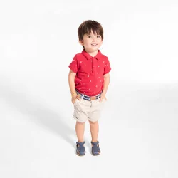 Bermuda chino coton et lin beige bébé garçon