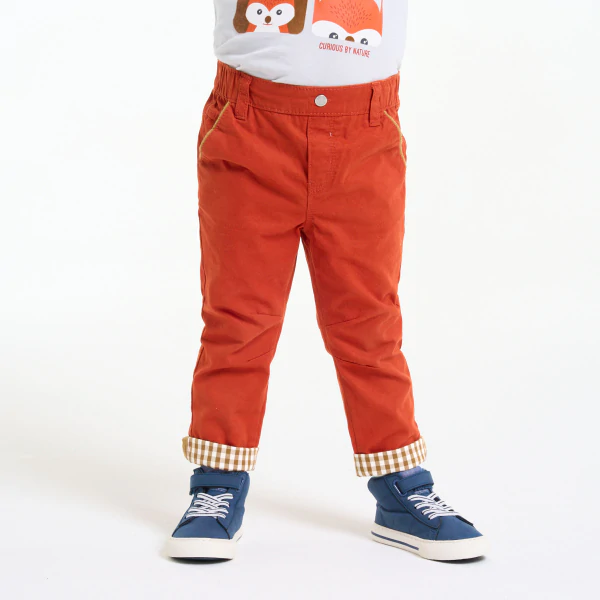 Pantalon toile rouge bébé garçon