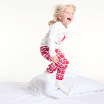 Pyjama de Noël écossais rouge Fille