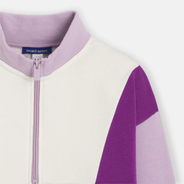 Sweat-shirt colorblock violet Fille