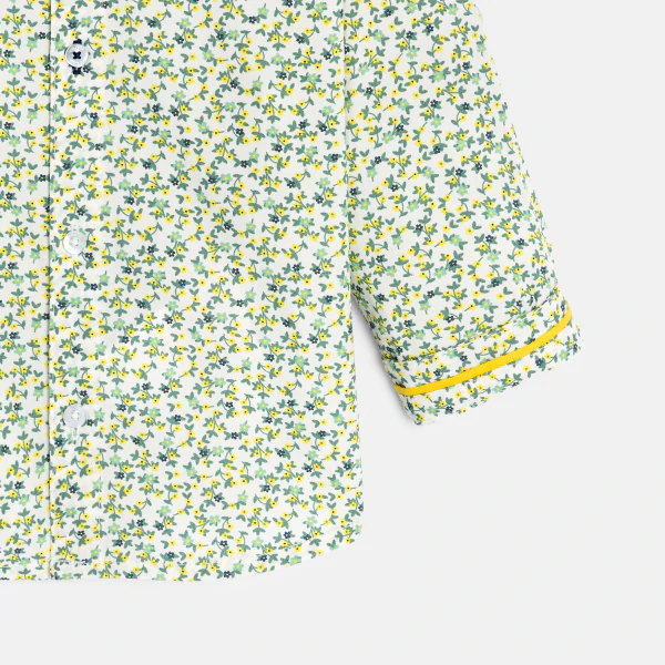 قميص بنقش الزهور قابل للتعديل باللون الأصفر للأولاد الصغار