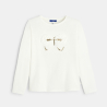 T-shirt manches longues motif papillon blanc Fille