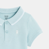 Polo maille piquée uni bleu ciel bébé garçon