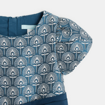 Robe de fête irisée fantaisie bleu bébé fille