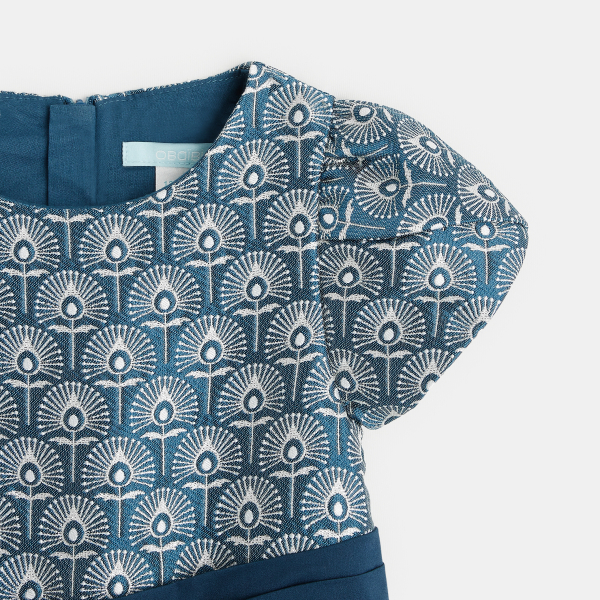 Robe de fête irisée fantaisie bleu bébé fille