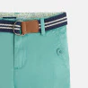 Pantalon chino en toile + ceinture vert Garçon