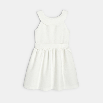 Robe chic motif jacquard blanc Fille