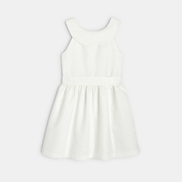 Robe chic motif jacquard blanc Fille