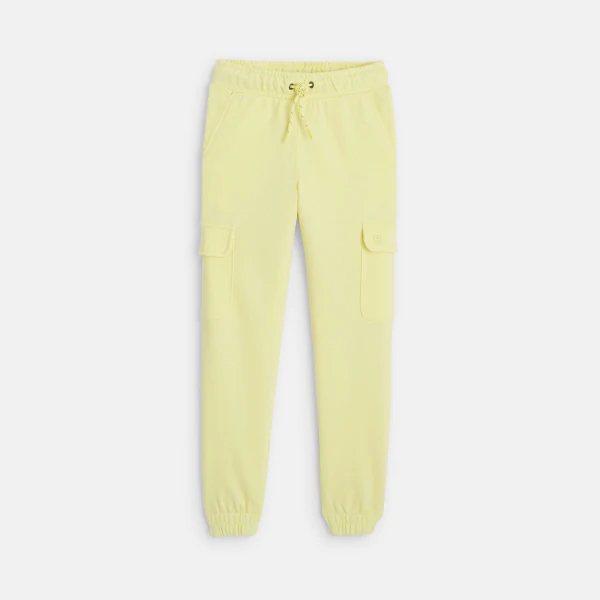 Pantalon de jogging cargo uni jaune Fille