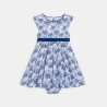 Robe chic fleurie bleu bébé fille