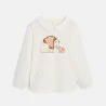 T-shirt ours en relief blanc bébé fille