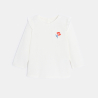 T-shirt côtelé à volants blanc bébé fille
