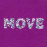 T-shirt manches courtes à message brodé violet Fille
