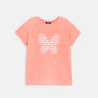 T-shirt manches courtes motif papillon rose-orangé Fille