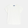 T-shirt manches courtes à message blanc Fille