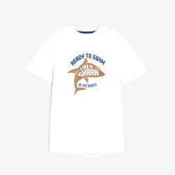 T-shirt manches courtes motif requin blanc Garçon