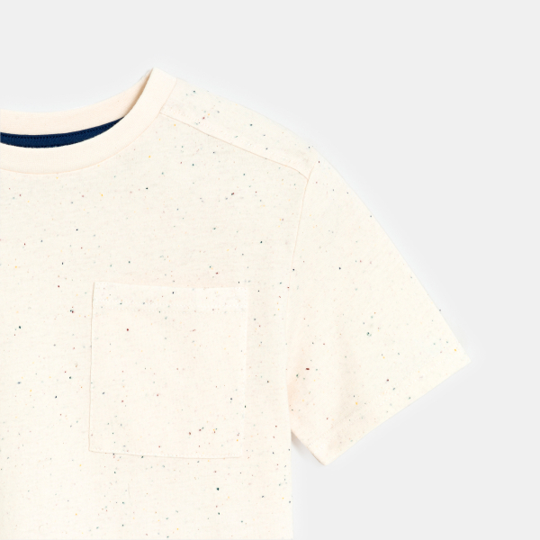T-shirt moucheté manches courtes blanc Garçon