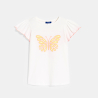 T-shirt manches courtes motif papillon blanc Fille