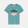 T-shirt à motif manches courtes turquoise Garçon
