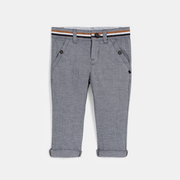 Pantalon coton fantaisie bleu bébé garçon