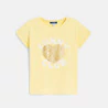T-shirt manches courtes à sequins jaune Fille
