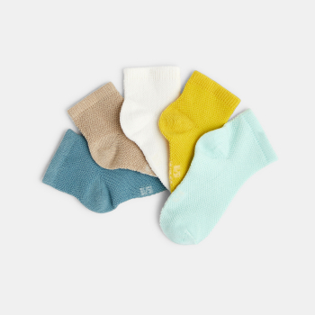 Chaussettes coton jacquard fantaisie couleur bébé garçon