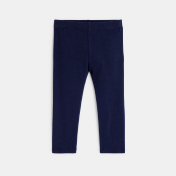 Robe marinière molleton et legging bleu bébé fille