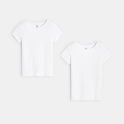 تيشيرت داخلي أبيض، للفتيات (مجموعة من 2)