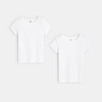 تيشيرت داخلي أبيض، للفتيات (مجموعة من 2)