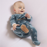 Dors-bien velours vert bébé garçon