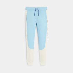 Jogging bicolore en molleton bleu Garçon