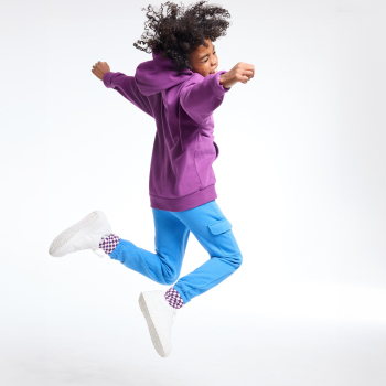 Jogging uni à poches cargo bleu garçon