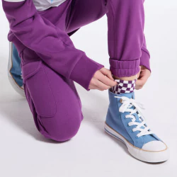 حذاء رياضي من قماش الكانفاس برقبة عالية باللون الأزرق للأولاد