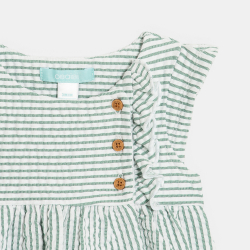 Robe rayée seersucker vert...