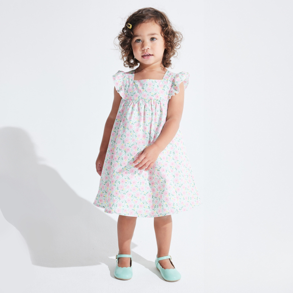 Robe chic fleurie rose bébé fille