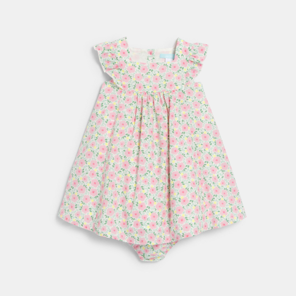 Robe chic fleurie rose bébé fille