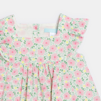 Robe chic fleurie rose bébé fille