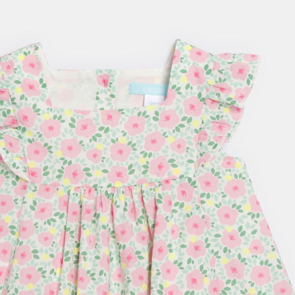 Robe chic fleurie rose bébé fille