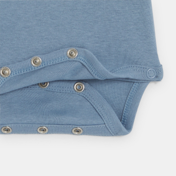 بودي سوت بتصميم ملفوف، أزرق لحديثي الولادة (طقم مكون من قطعتين)