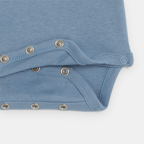 بودي سوت بتصميم ملفوف، أزرق لحديثي الولادة (طقم مكون من قطعتين)