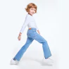 بنطال جينز بأرجل واسعة أزرق، للفتيات
