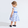 Robe chic fleurie bleu bébé fille